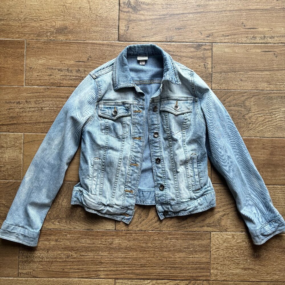 Womens Classic Lightwash Denim Jean Jacket Size XS Merona
